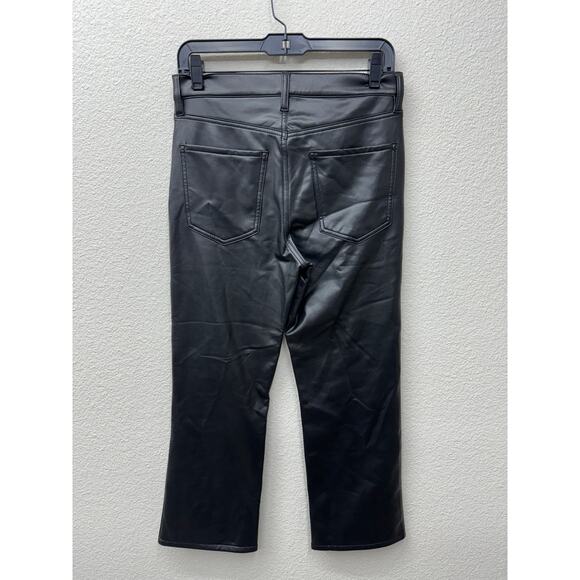 Banana Republic Pants Womens Size 27 Black Faux Leather Cropped Bootcut Jean New - Picture 2 of 4